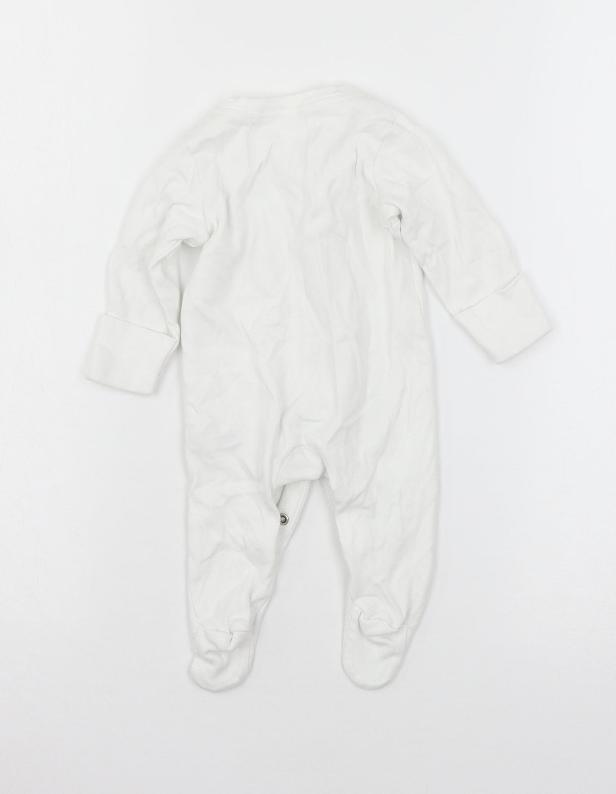 Nutmeg Boys White  Jersey Babygrow One-Piece Size 0-3 Months