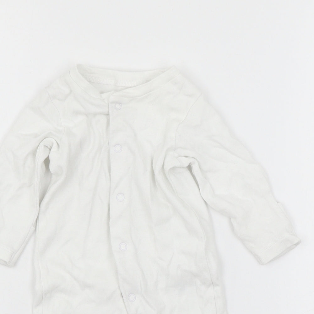 Nutmeg Boys White  Jersey Babygrow One-Piece Size 0-3 Months