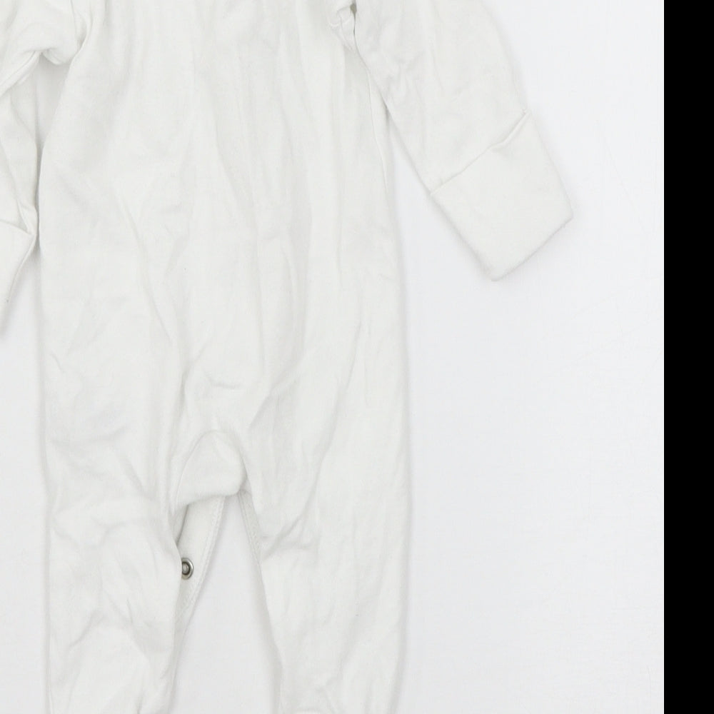 Nutmeg Boys White  Jersey Babygrow One-Piece Size 0-3 Months