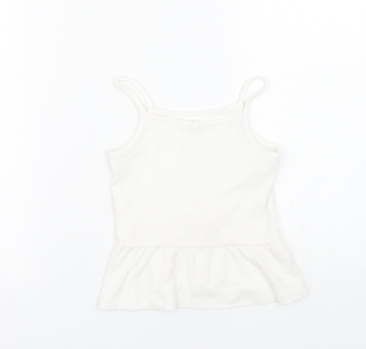 F&F Girls White Basic Tank Size 6-7 Years