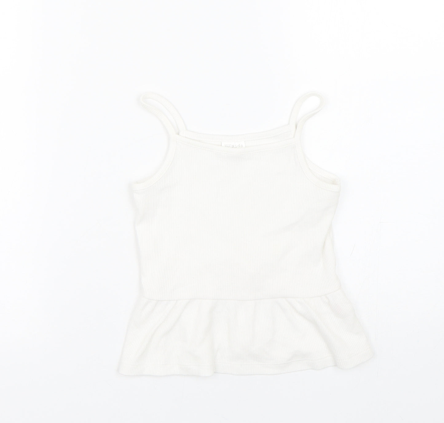 F&F Girls White   Basic Tank Size 6-7 Years