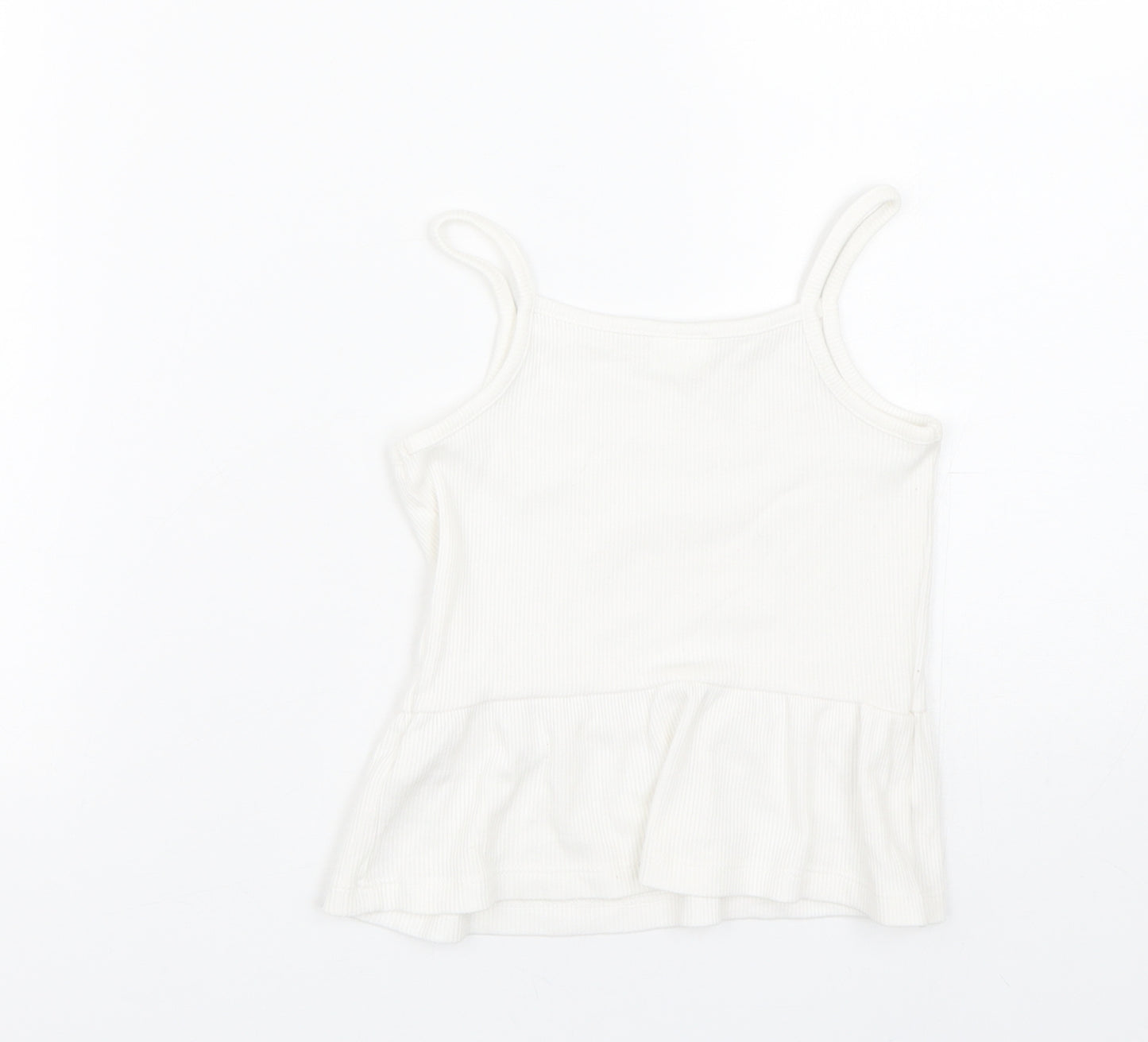 F&F Girls White   Basic Tank Size 6-7 Years