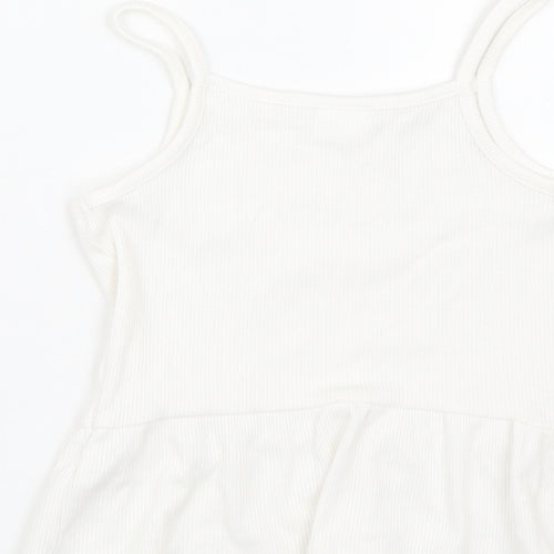 F&F Girls White   Basic Tank Size 6-7 Years