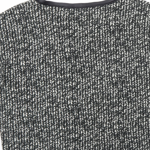 Zara Womens Black Herringbone  Basic T-Shirt Size S