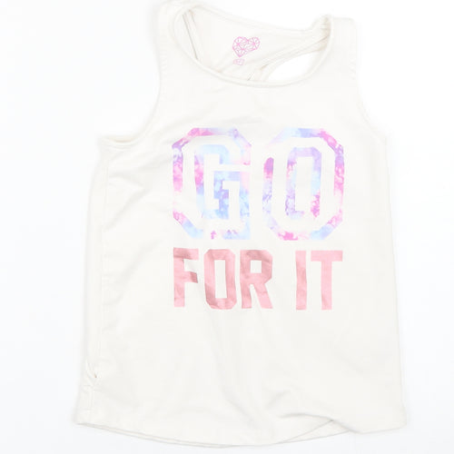 F&F Girls White   Basic Tank Size 8-9 Years