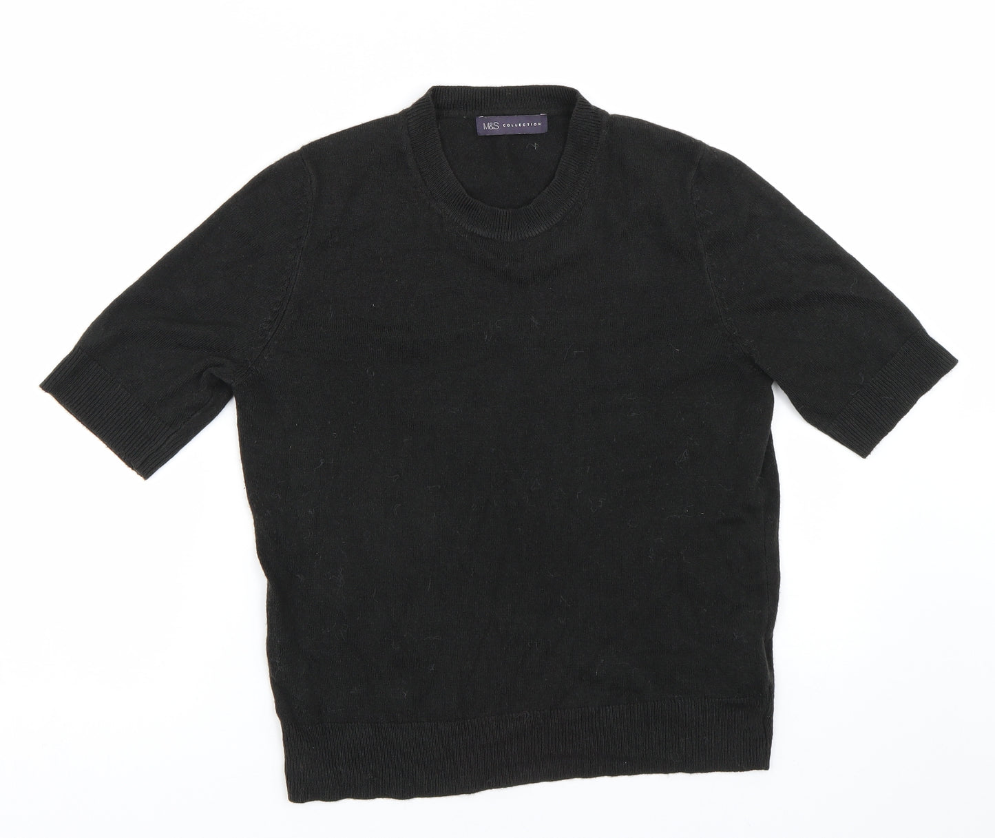 M&S Womens Black   Basic T-Shirt Size 10