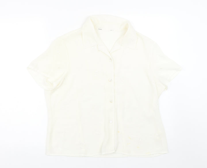 Atmosphere Womens Beige Basic Button-Up Size 16