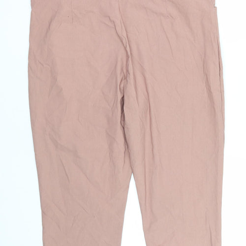 Emeliax Womens Pink   Cropped Trousers Size XL L20 in
