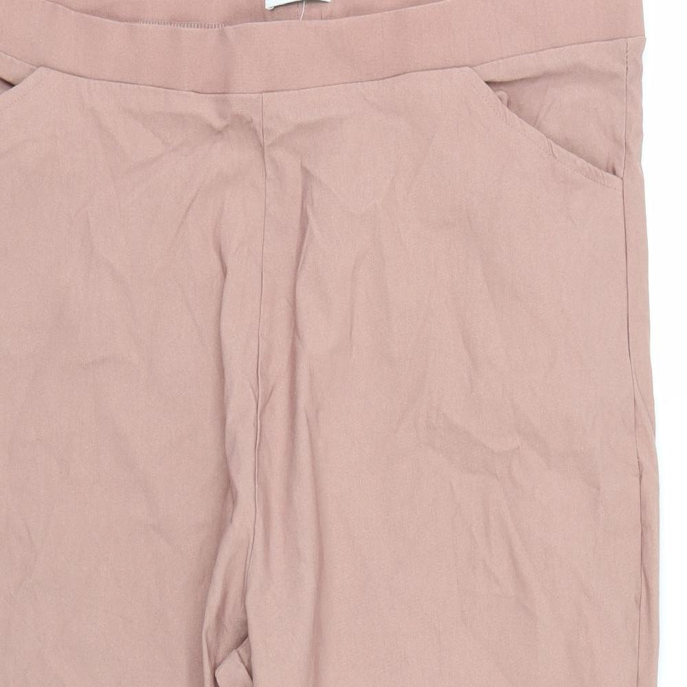 Emeliax Womens Pink   Cropped Trousers Size XL L20 in
