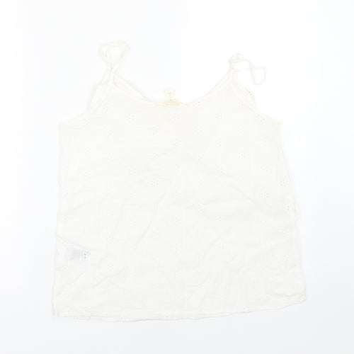 H&M Womens White Floral  Basic Tank Size 8