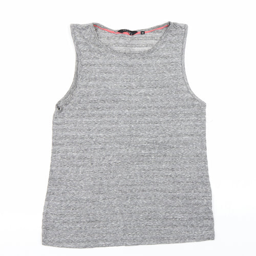 New Look Womens Grey Striped  Basic Tank Size 10
