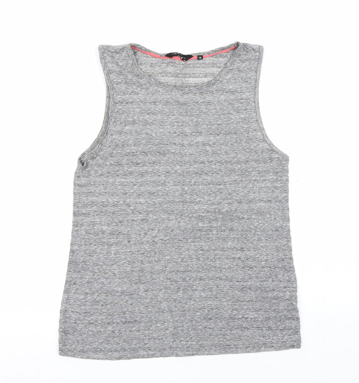 New Look Womens Grey Striped Basic Tank Size 10