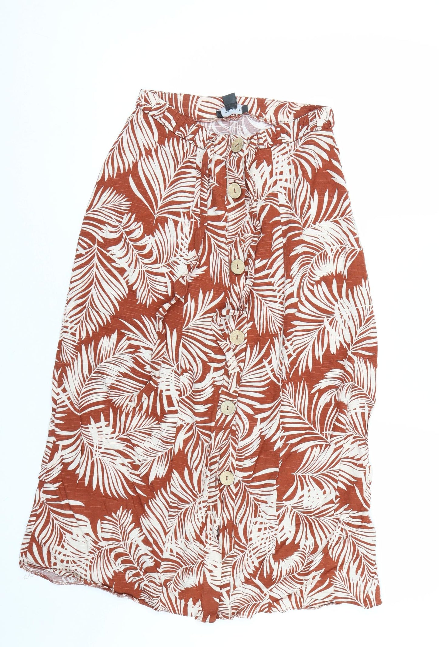Primark Womens Orange Floral  Flare Skirt Size 8