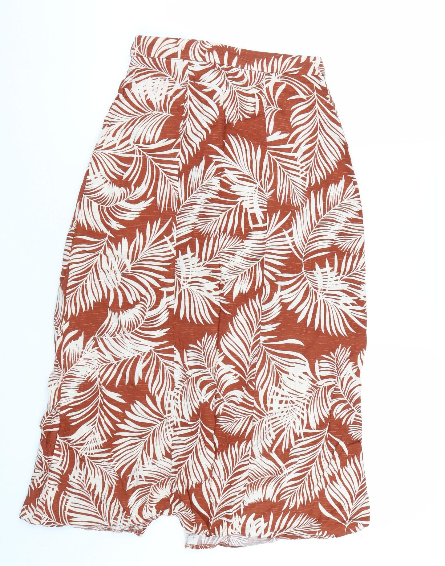 Primark Womens Orange Floral  Flare Skirt Size 8