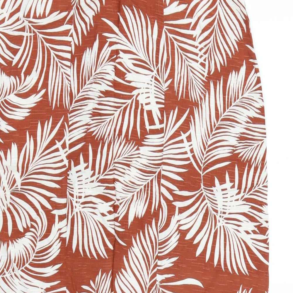 Primark Womens Orange Floral  Flare Skirt Size 8