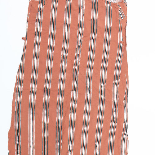 Primark Womens Orange Striped  Tank Dress  Size 8