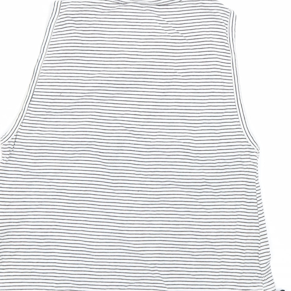 New Look Womens White Striped  Basic Tank Size 6