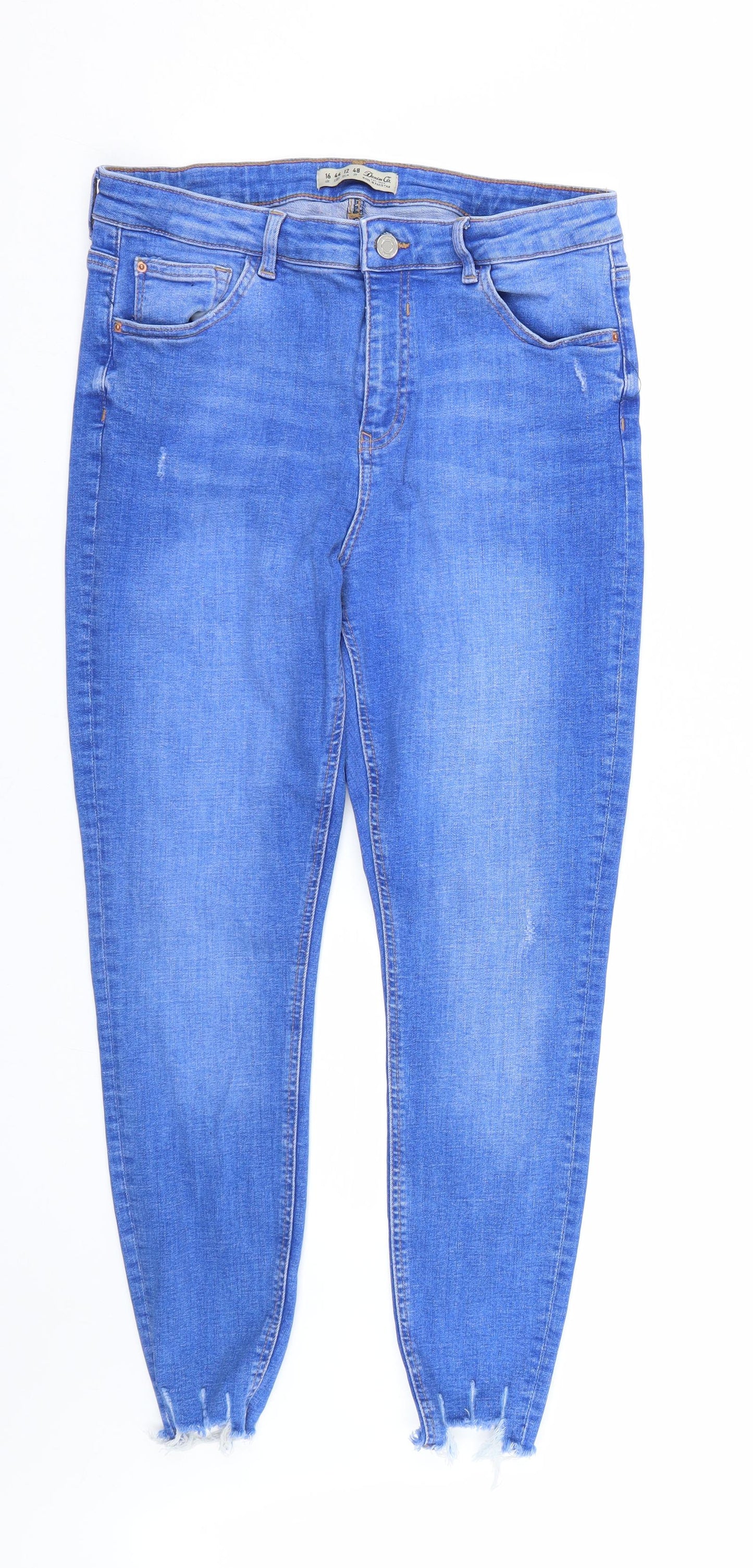 Primark Womens Blue  Denim Skinny Jeans Size 16 L26 in