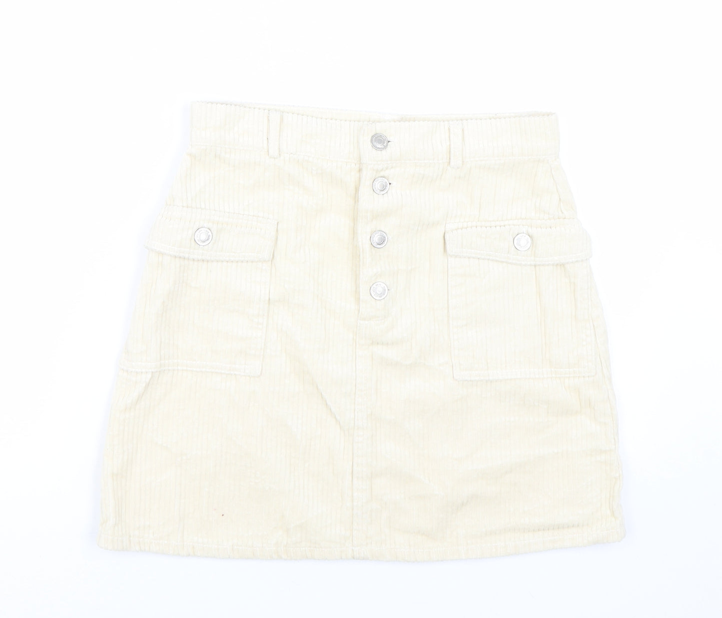 Primark Womens Beige  Corduroy Mini Skirt Size 10