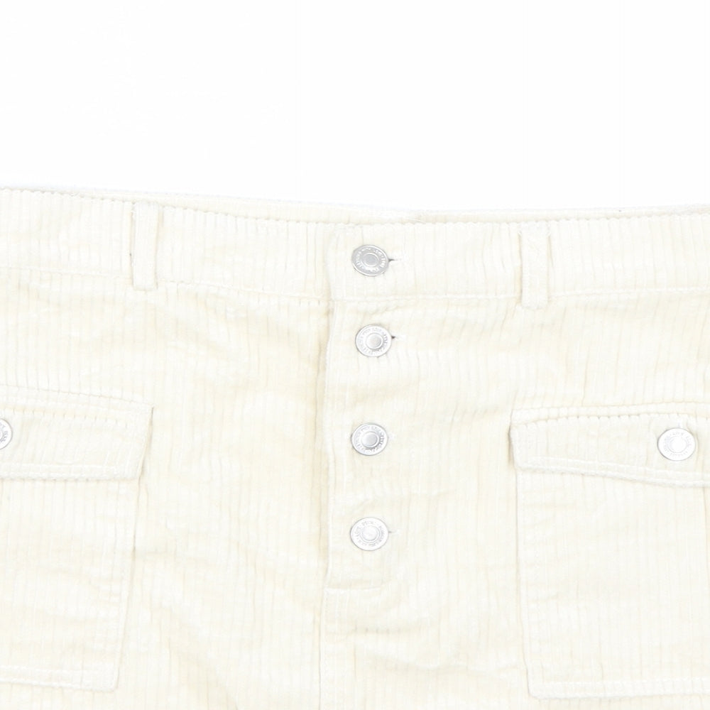 Primark Womens Beige  Corduroy Mini Skirt Size 10