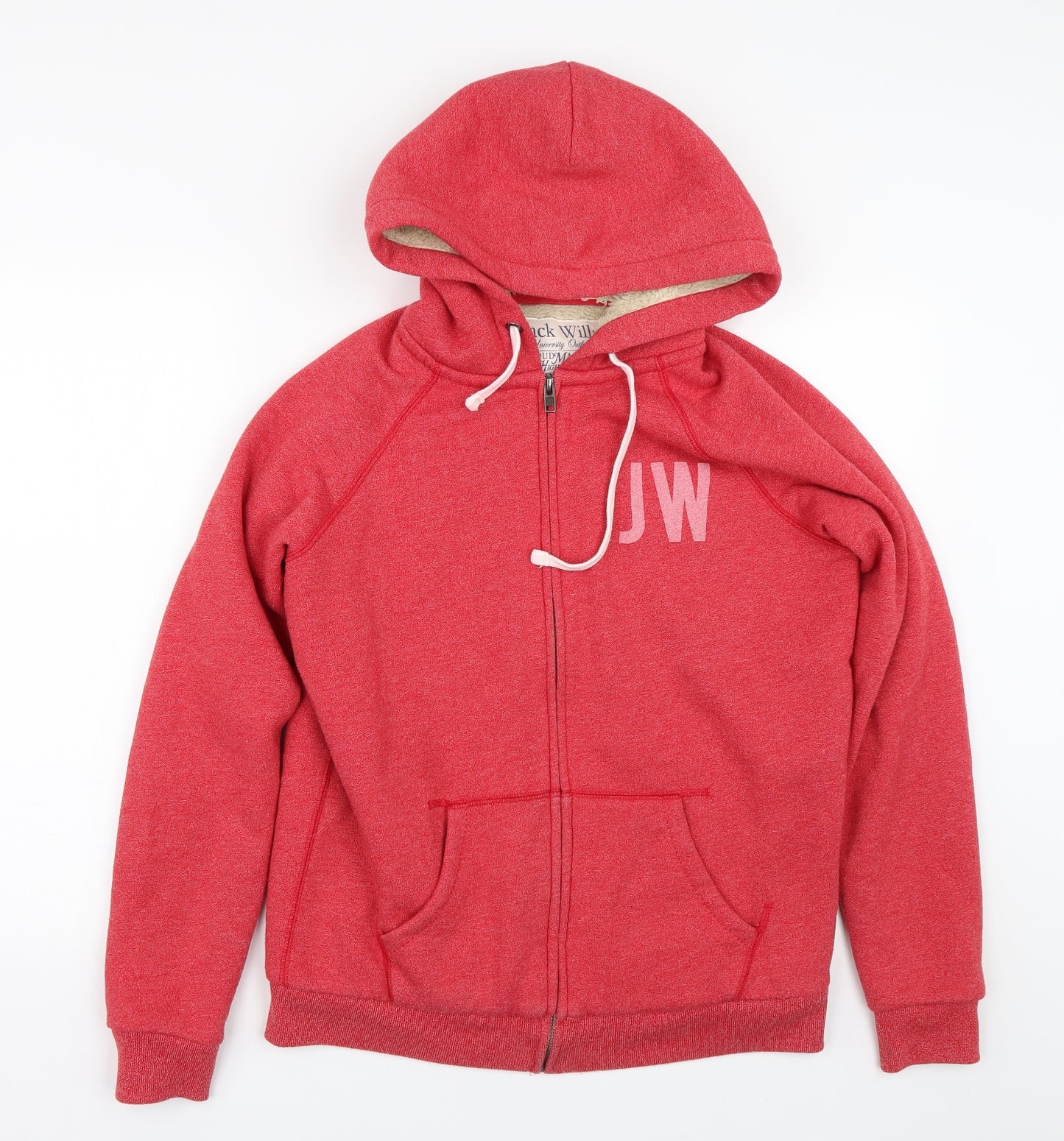 Jack Wills Womens Red   Full Zip Hoodie Size 14