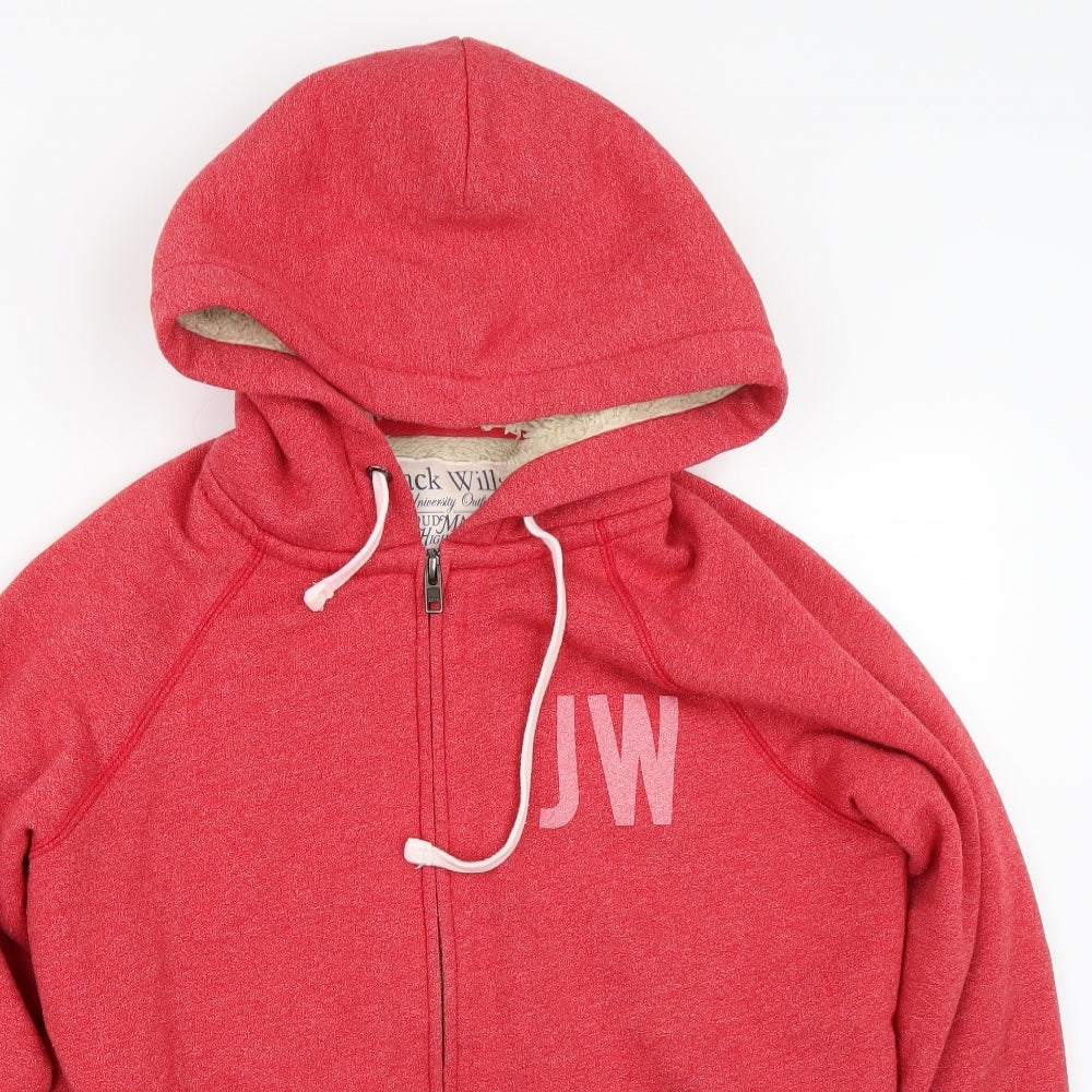 Jack Wills Womens Red   Full Zip Hoodie Size 14