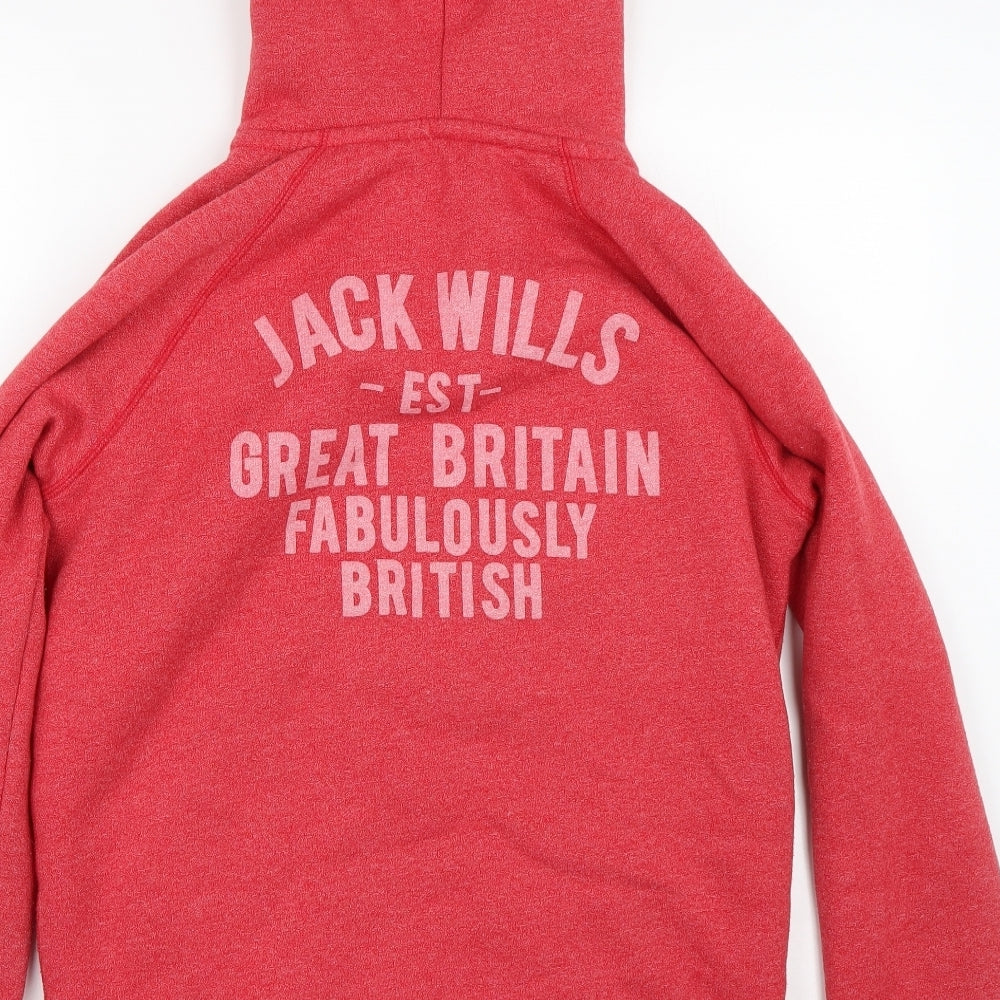 Jack Wills Womens Red   Full Zip Hoodie Size 14