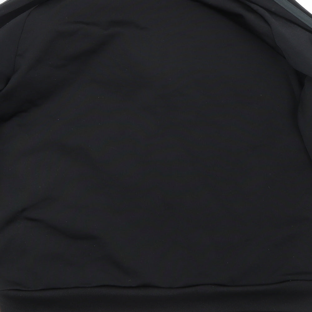 adidas Boys Black Striped  Full Zip Sweatshirt Size 7-8 Years