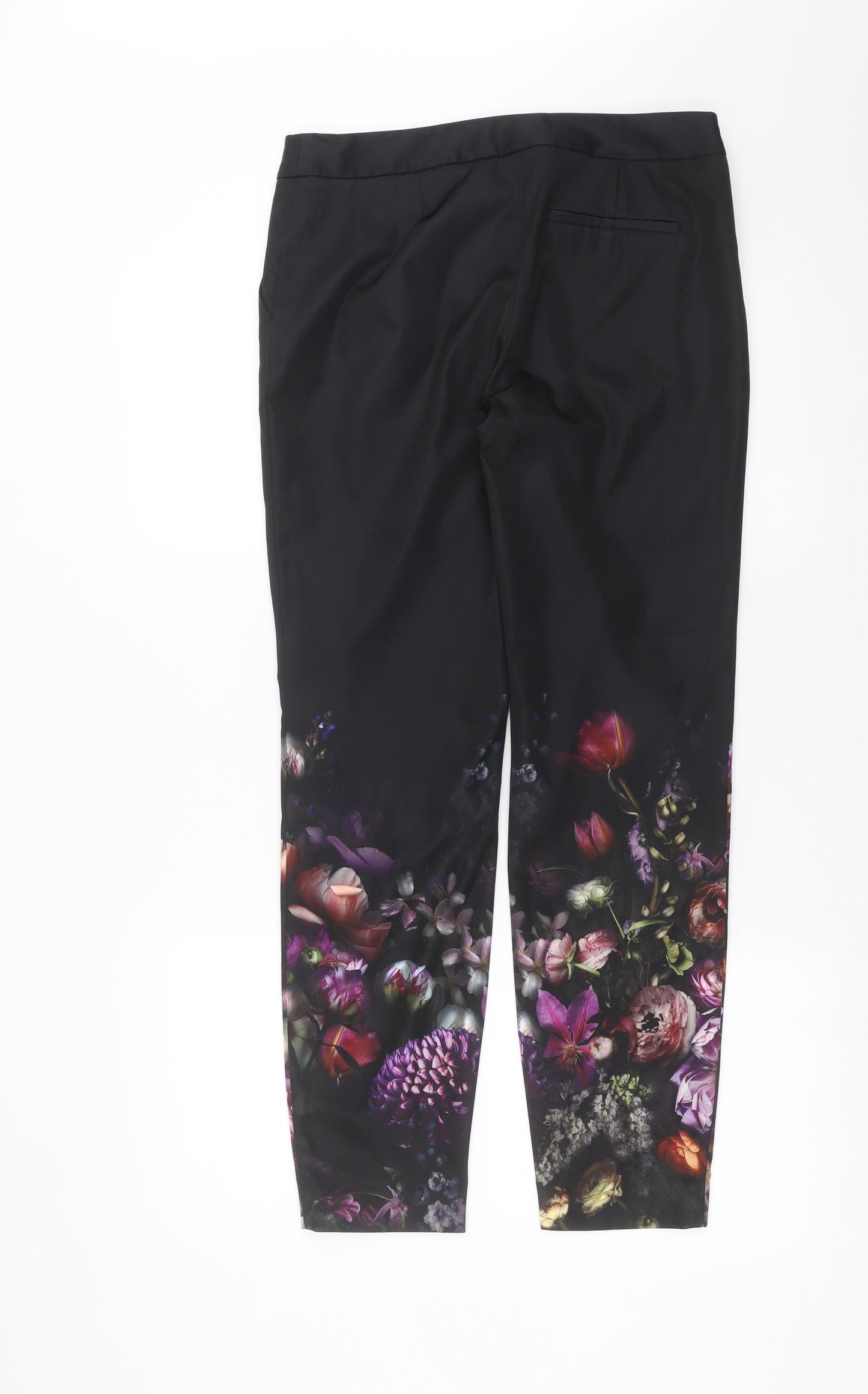 Ted Baker Womens Black Floral  Trousers  Size 8 L27 in