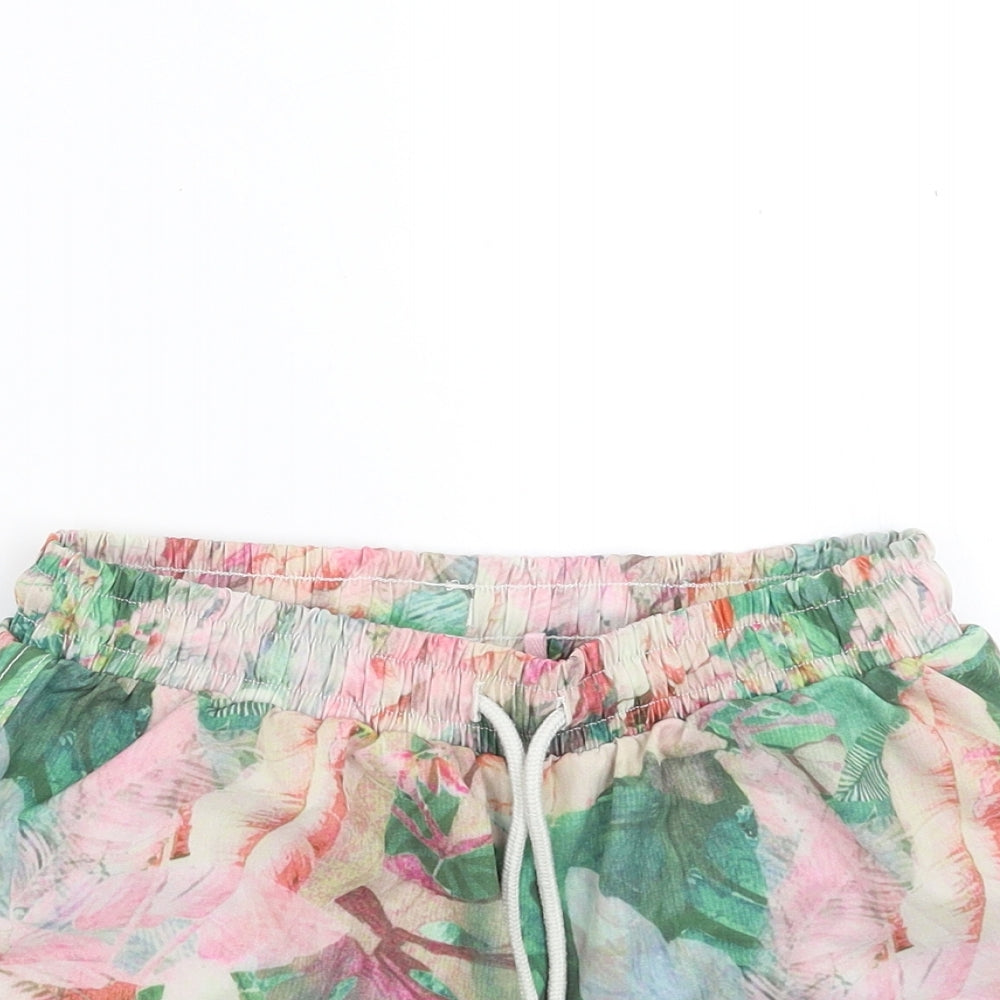 NEXT Girls Green Floral  Hot Pants Shorts Size 9 Years - sports shorts