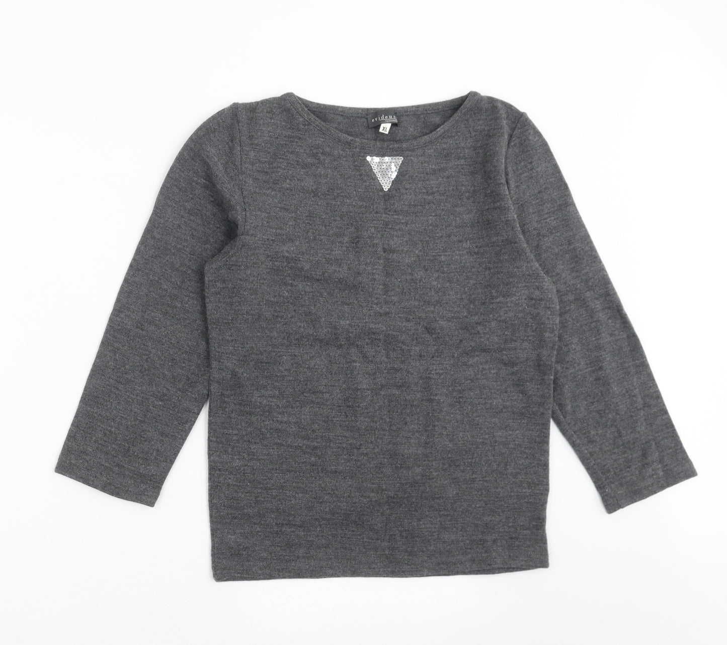 Evidence Womens Grey  Knit Pullover Jumper Size XL  - sequins
