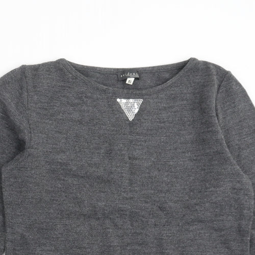 Evidence Womens Grey  Knit Pullover Jumper Size XL  - sequins