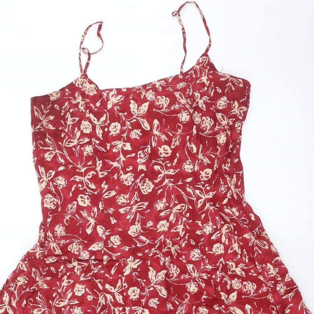 Dorothy Perkins Womens Red Floral  Fit & Flare  Size 12