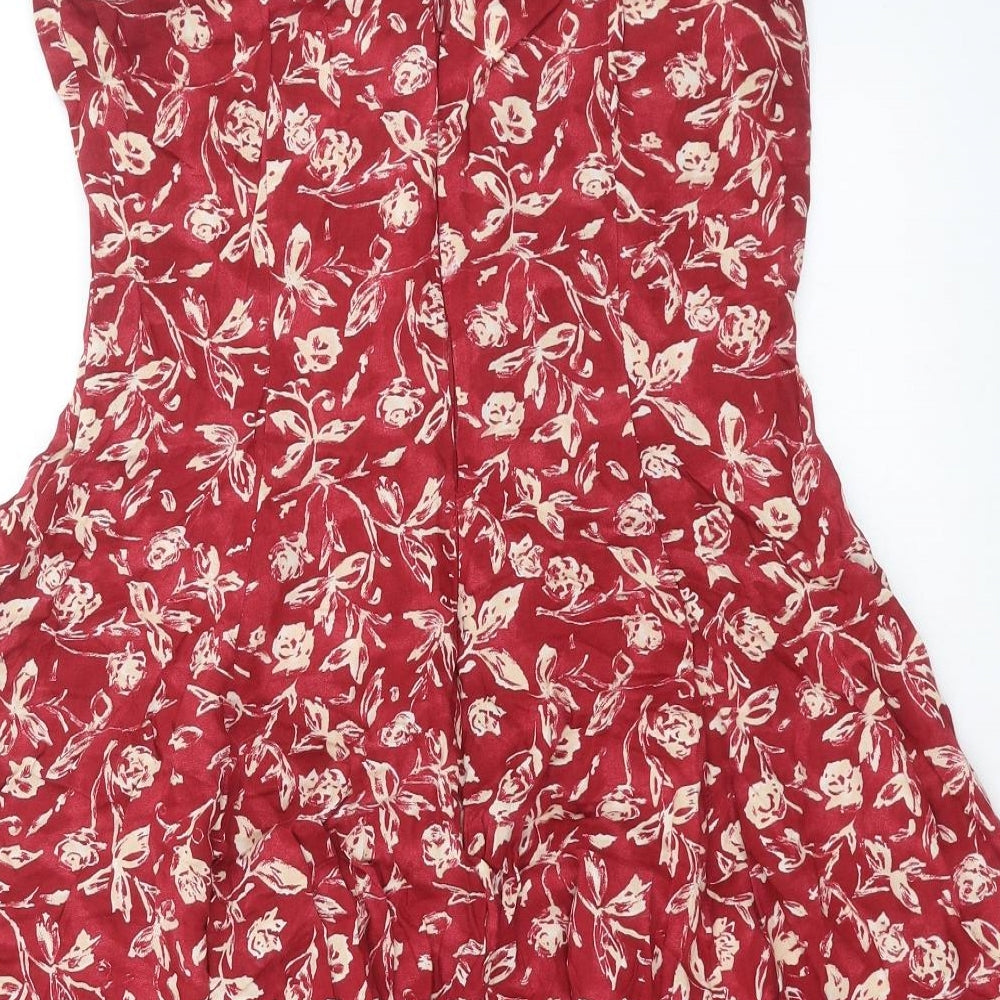 Dorothy Perkins Womens Red Floral  Fit & Flare  Size 12