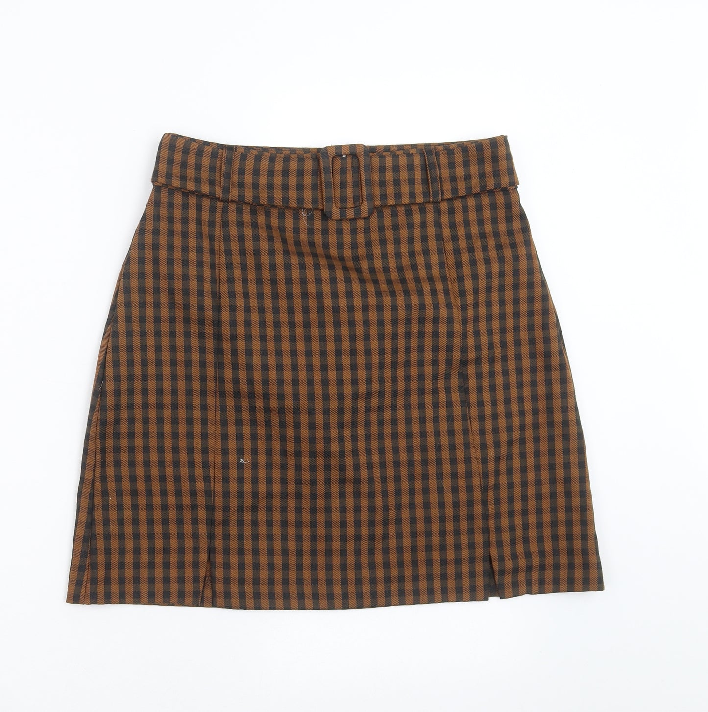 Primark Womens Brown Check  A-Line Skirt Size 10