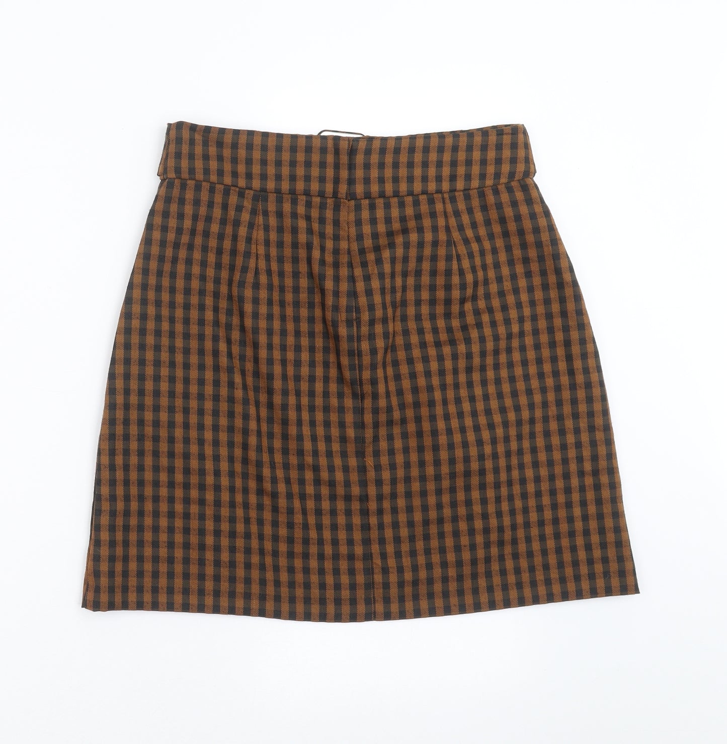 Primark Womens Brown Check  A-Line Skirt Size 10