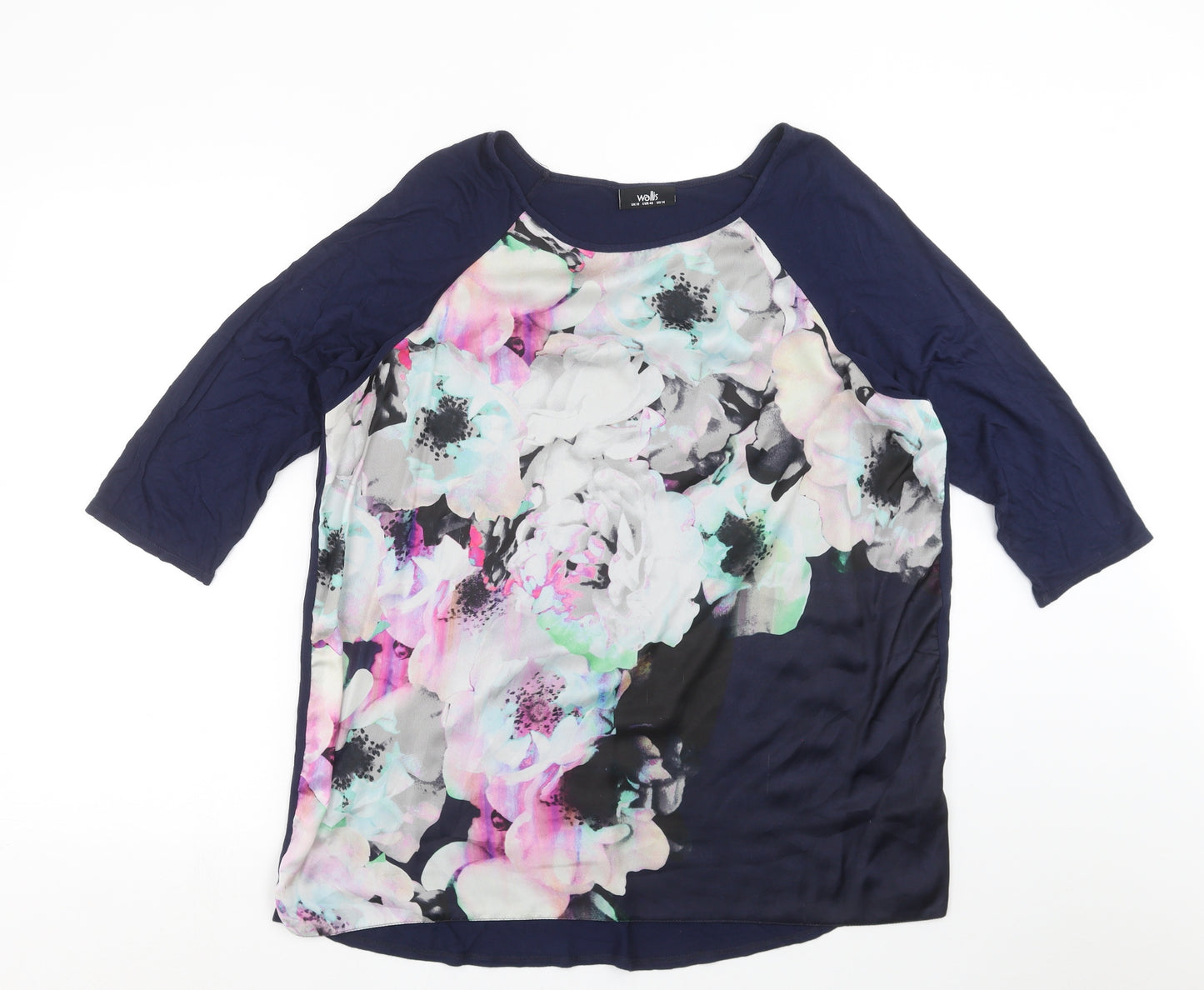 Wallis Womens Blue Floral  Basic Blouse Size 18