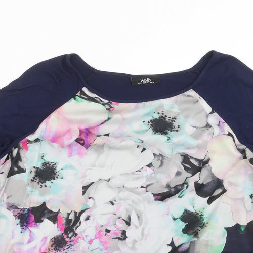 Wallis Womens Blue Floral  Basic Blouse Size 18