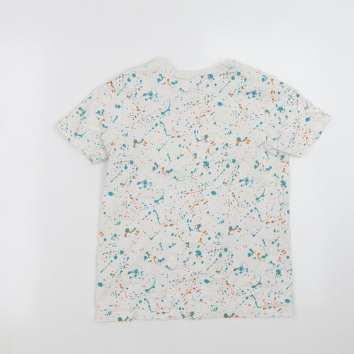 George Boys White   Basic T-Shirt Size 9-10 Years  - splatter print