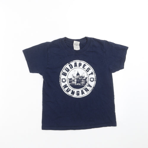 Gildan Boys Blue   Basic T-Shirt Size 5-6 Years  - budapest hungary