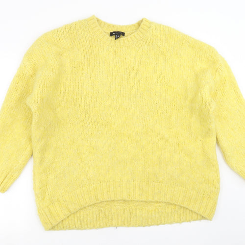 New Look Womens Yellow  Knit Pullover Jumper Size L