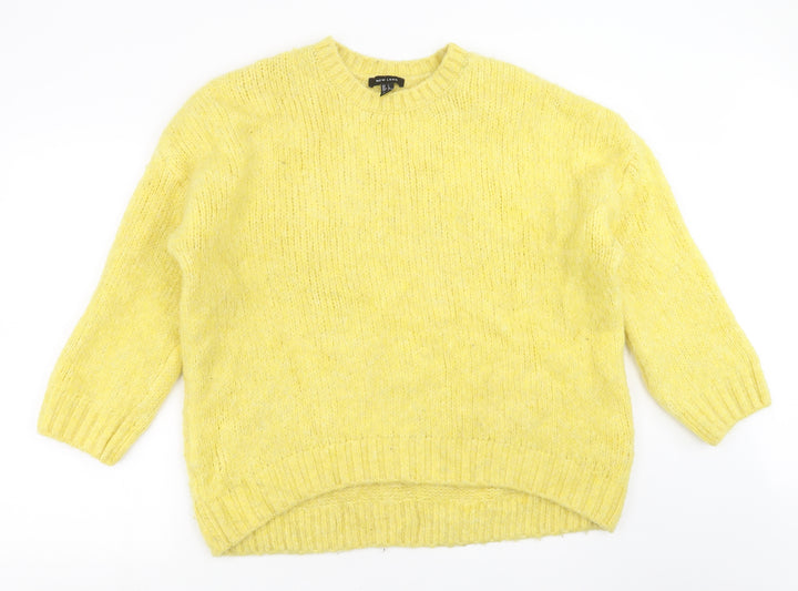 New Look Womens Yellow  Knit Pullover Jumper Size L