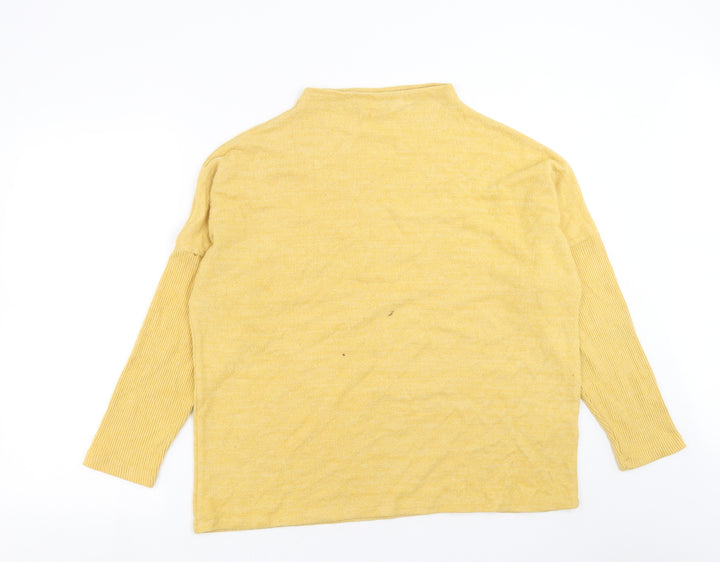 H&M Womens Yellow Knit Pullover Jumper Size L