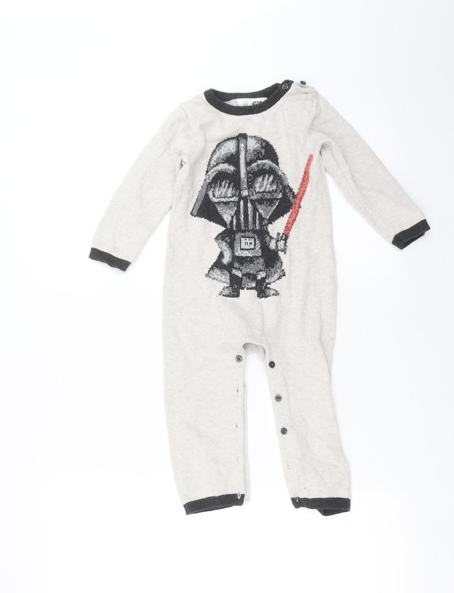 Baby gap Baby Beige  Knit Babygrow One-Piece Size 18-24 Months  - Darth Vader