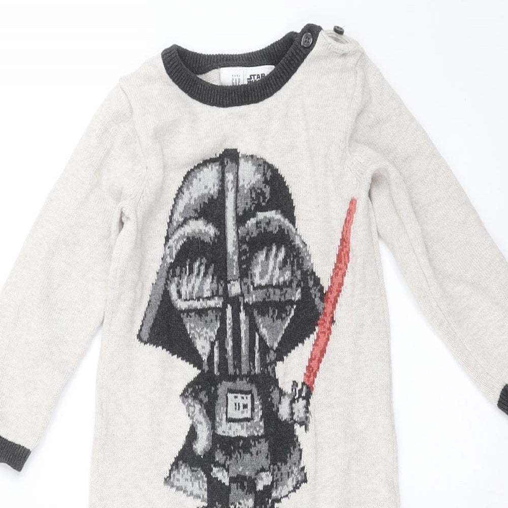Baby gap Baby Beige  Knit Babygrow One-Piece Size 18-24 Months  - Darth Vader