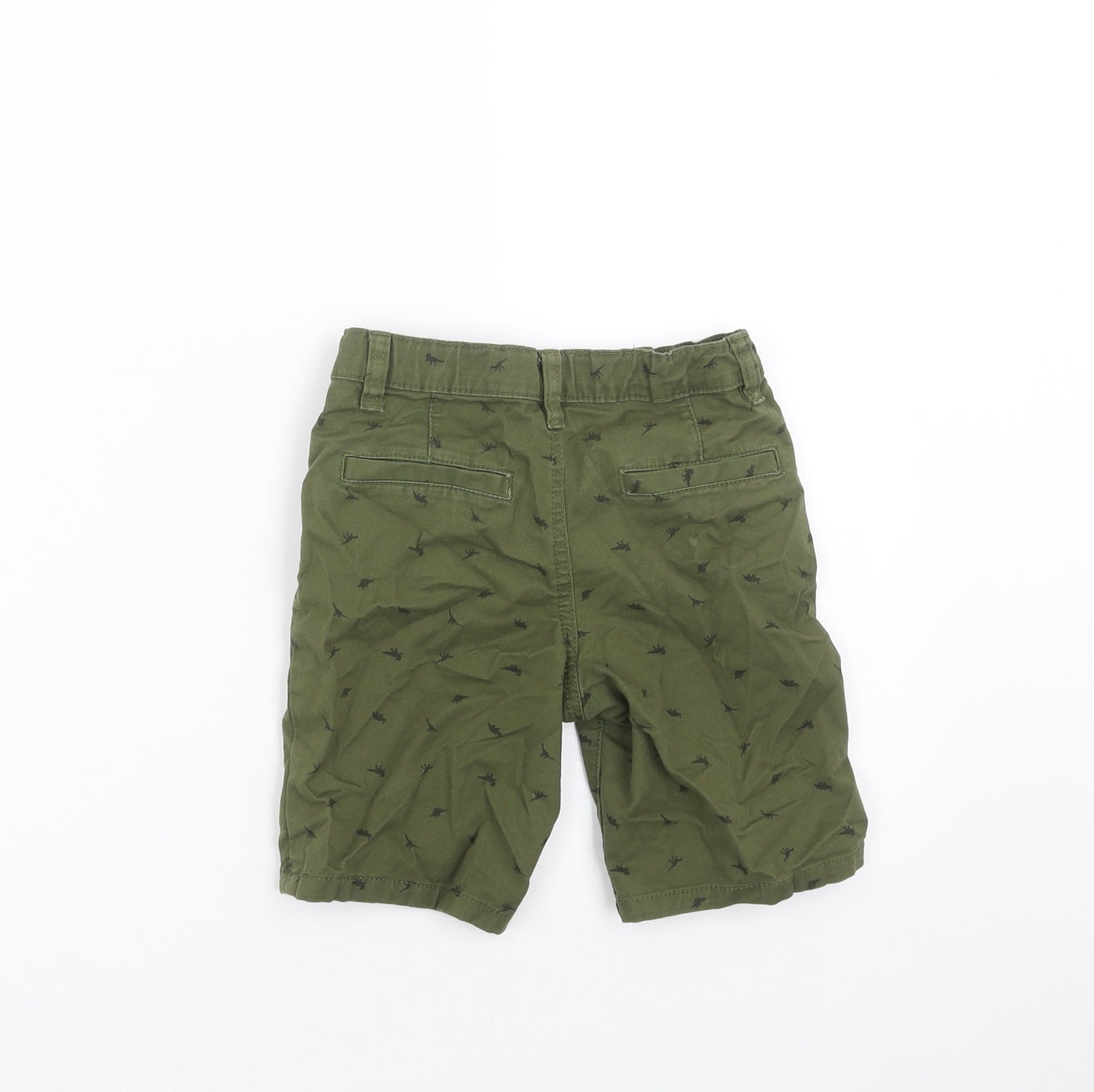 Primark Boys Green   Chino Shorts Size 5-6 Years - dinosaur