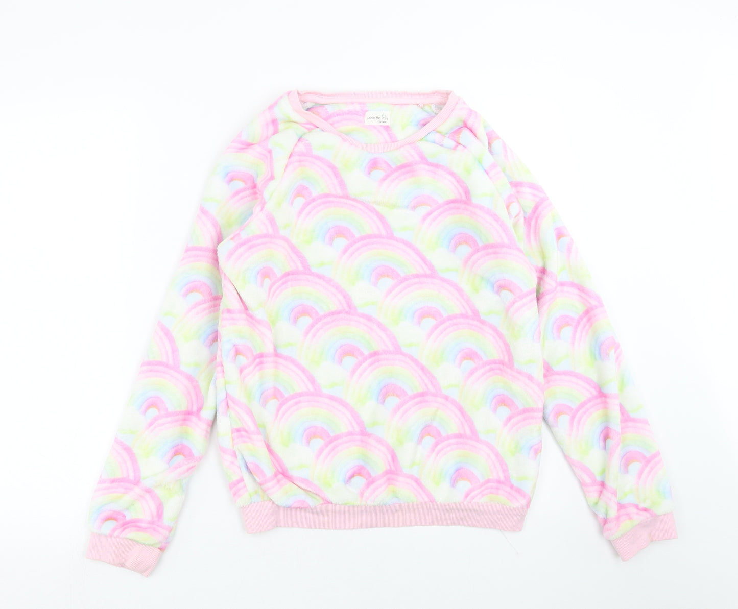 NEXT Girls Pink   Top Pyjama Top Size 15 Years  - rainbows