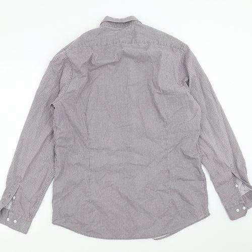 Debenhams Mens Purple Geometric   Dress Shirt Size 16