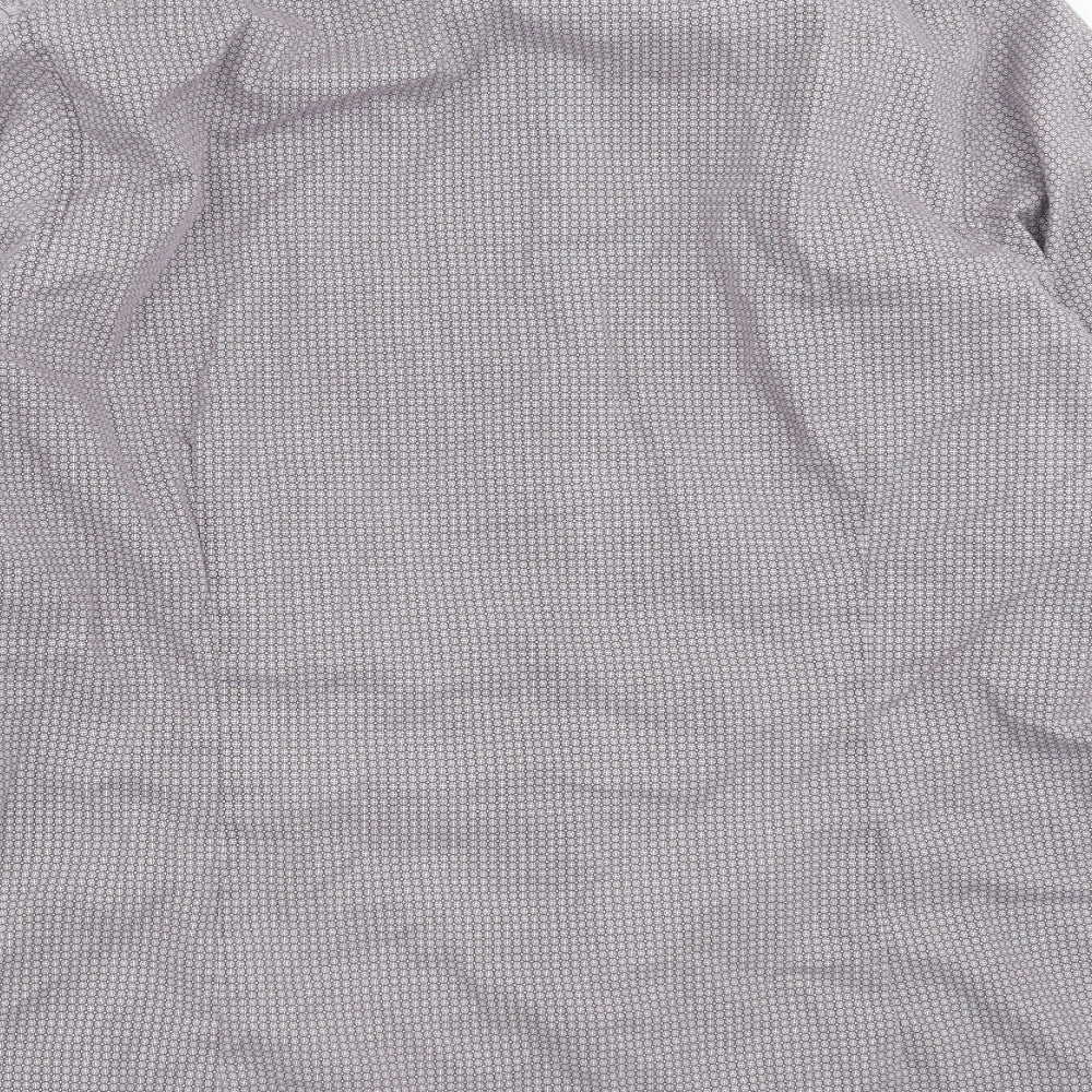 Debenhams Mens Purple Geometric   Dress Shirt Size 16