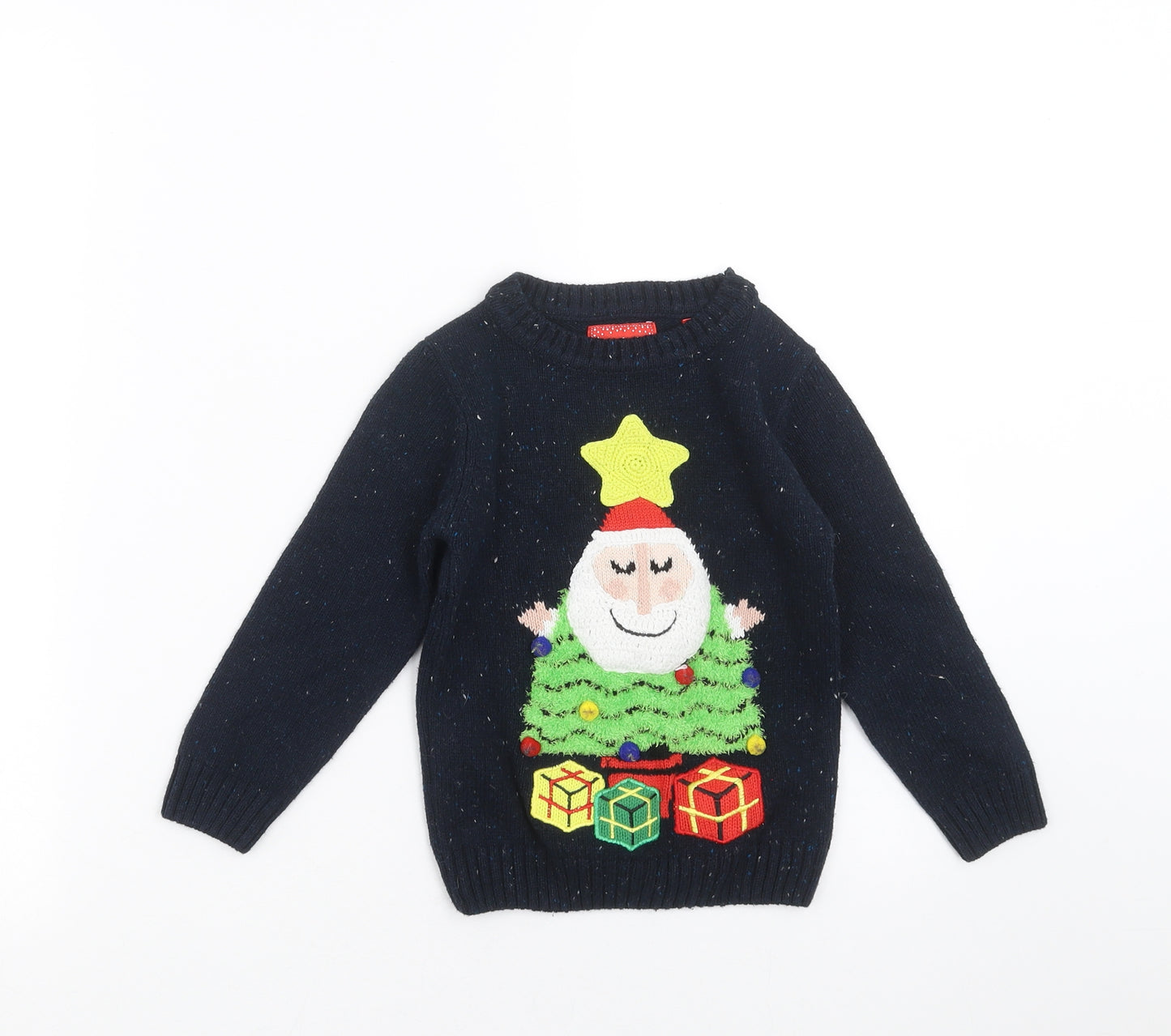 TU Boys Blue  Knit Pullover Jumper Size 2-3 Years  - christmas